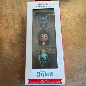 Disney Stitch and Friends Ornament Trio - Blue and Red